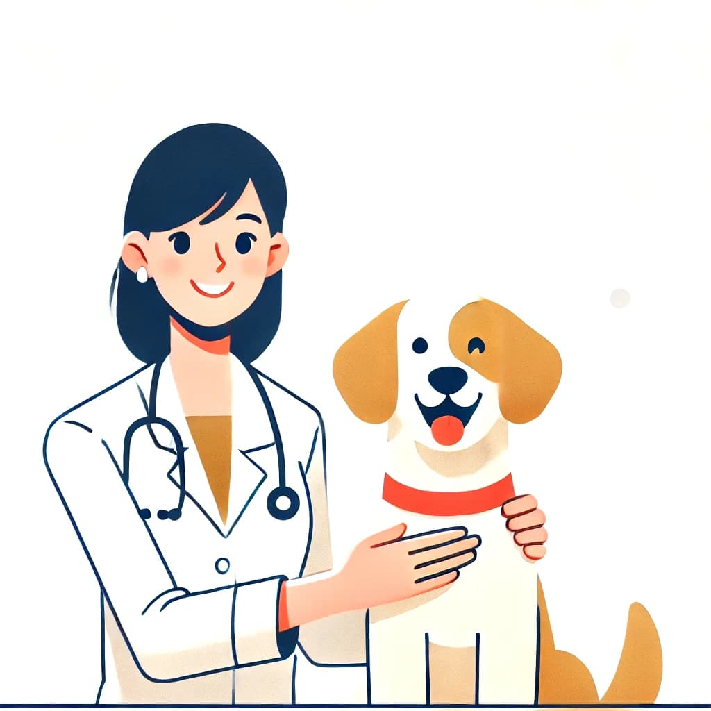 Veterinarian with dog illustration